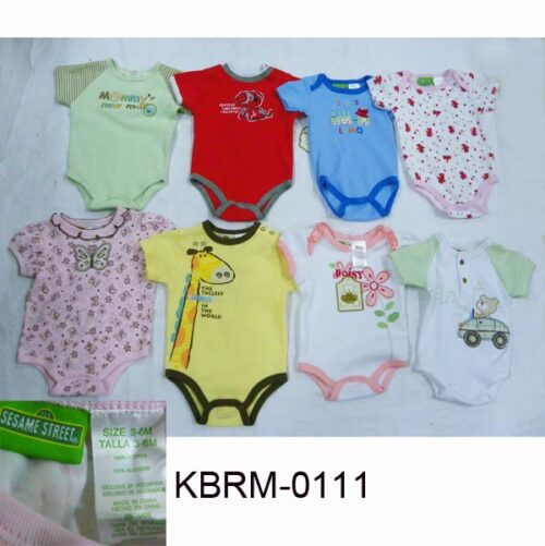 Assorted styles of cotton baby bodysuits clearance lot for wholesale